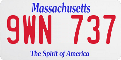 MA license plate 9WN737
