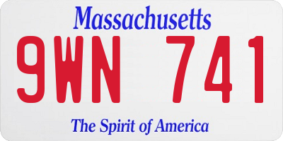 MA license plate 9WN741