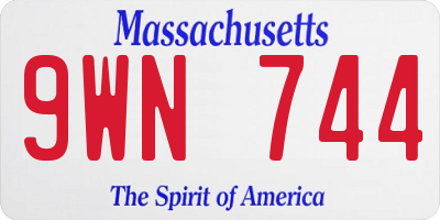 MA license plate 9WN744