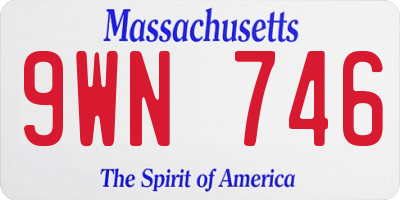 MA license plate 9WN746