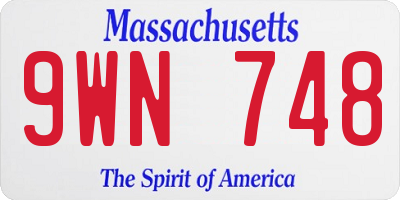 MA license plate 9WN748