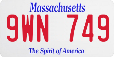 MA license plate 9WN749