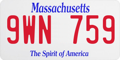 MA license plate 9WN759