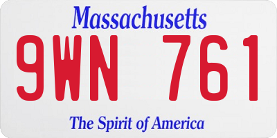 MA license plate 9WN761