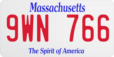 MA license plate 9WN766