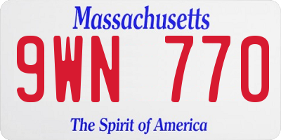 MA license plate 9WN770