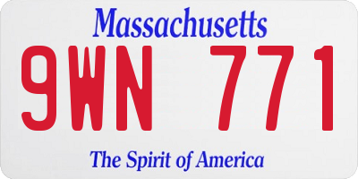 MA license plate 9WN771