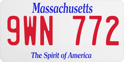 MA license plate 9WN772