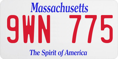 MA license plate 9WN775
