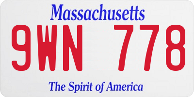 MA license plate 9WN778