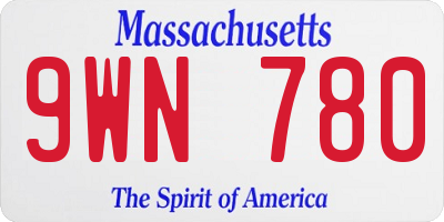 MA license plate 9WN780