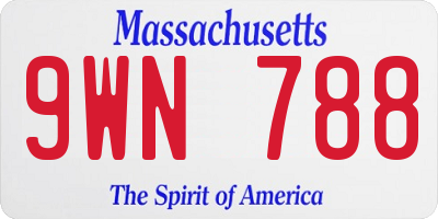 MA license plate 9WN788