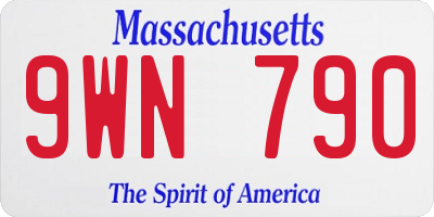 MA license plate 9WN790