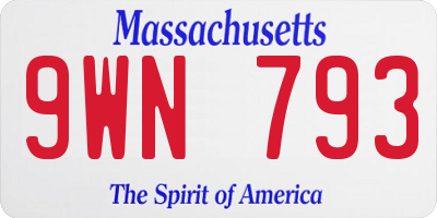 MA license plate 9WN793