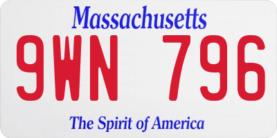 MA license plate 9WN796