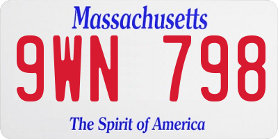 MA license plate 9WN798