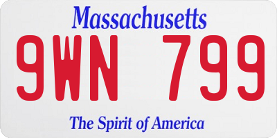 MA license plate 9WN799