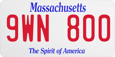 MA license plate 9WN800