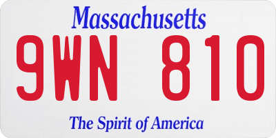 MA license plate 9WN810