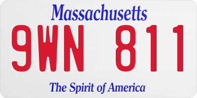 MA license plate 9WN811