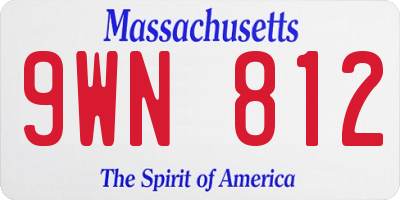 MA license plate 9WN812