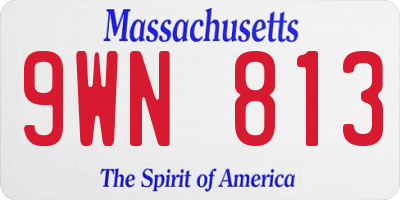 MA license plate 9WN813
