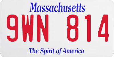 MA license plate 9WN814