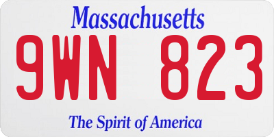 MA license plate 9WN823