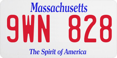 MA license plate 9WN828