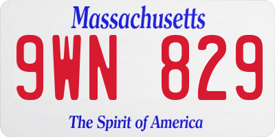 MA license plate 9WN829