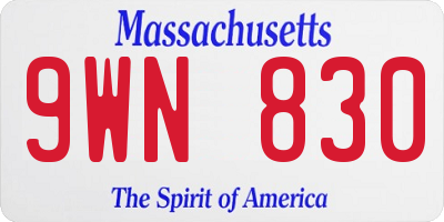 MA license plate 9WN830