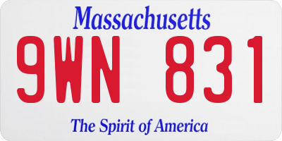 MA license plate 9WN831