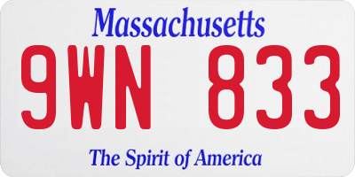 MA license plate 9WN833