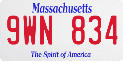 MA license plate 9WN834