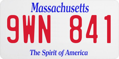 MA license plate 9WN841