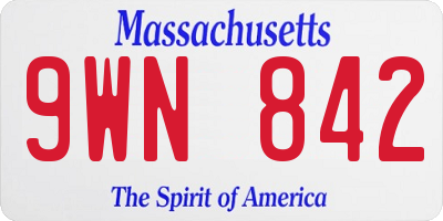 MA license plate 9WN842