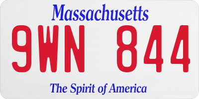 MA license plate 9WN844