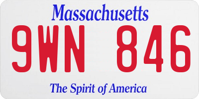 MA license plate 9WN846