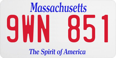 MA license plate 9WN851