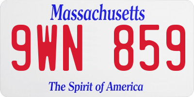 MA license plate 9WN859