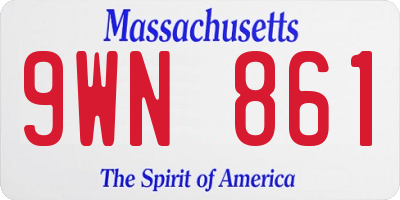MA license plate 9WN861