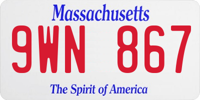 MA license plate 9WN867