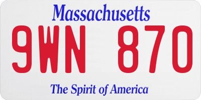 MA license plate 9WN870