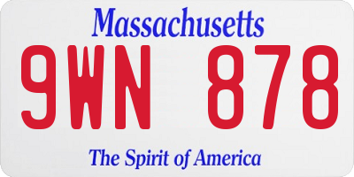 MA license plate 9WN878