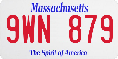 MA license plate 9WN879