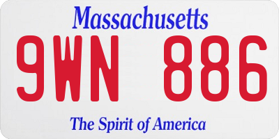 MA license plate 9WN886
