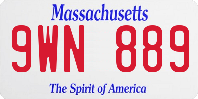 MA license plate 9WN889