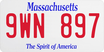 MA license plate 9WN897