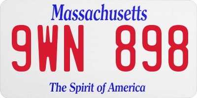 MA license plate 9WN898