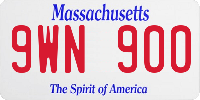 MA license plate 9WN900
